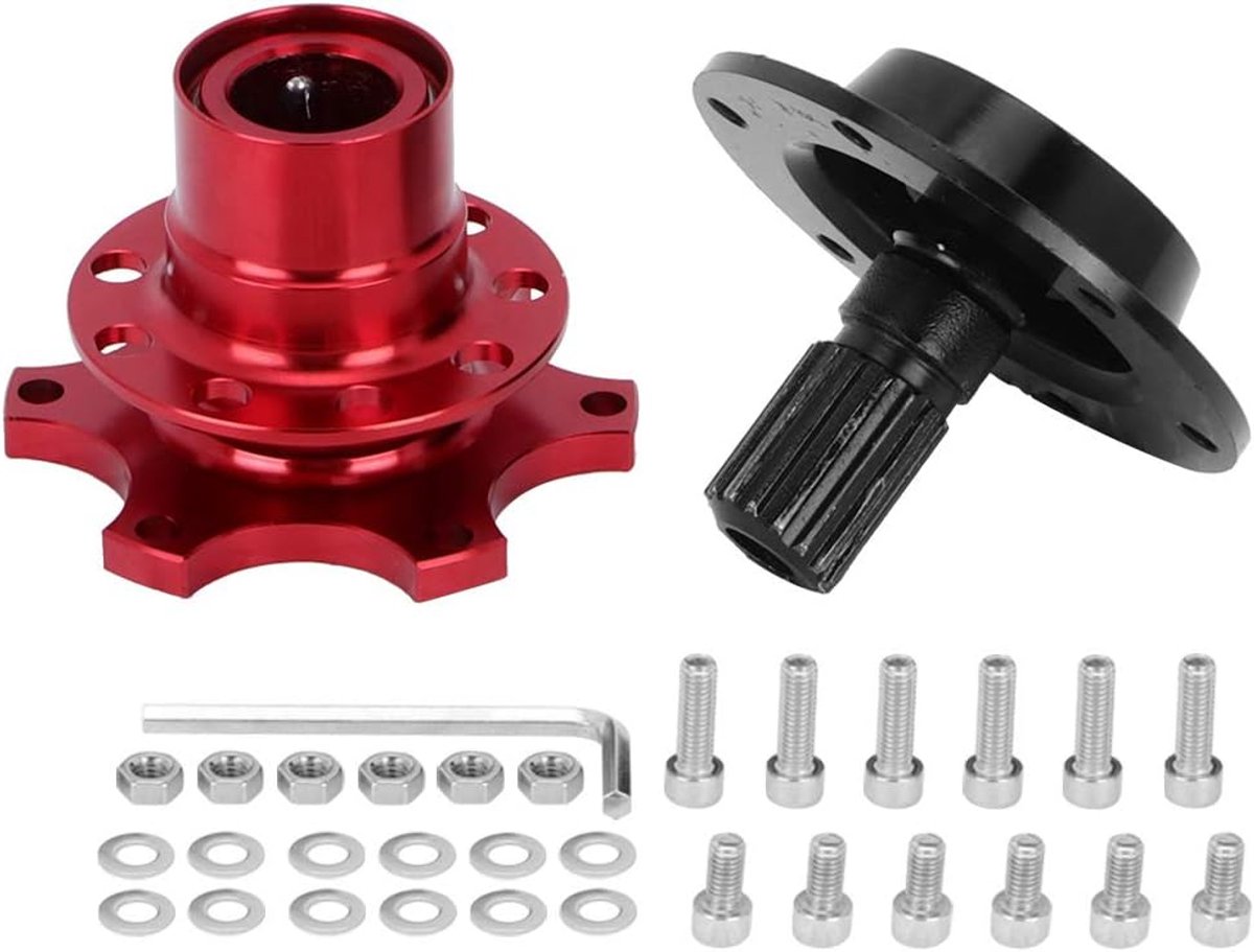 Stuurwiel, 6 Gat Quick Release Disconnect Hub Adapter Snap Off Kit Auto Reparatie Tool voor Race Rally Motorsport(Rood)