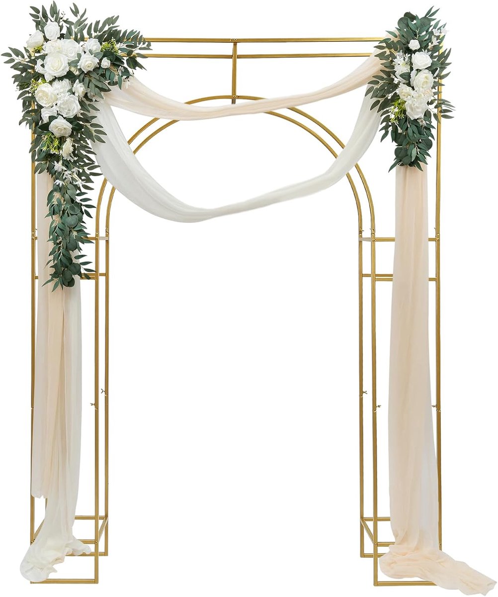 boog achtergrond staander vierkante metalen ballon boog standaard gouden bruiloft boog voor ceremonie, tuin prieel frame voor bruiloft verjaardag party baby douche foto achtergrond