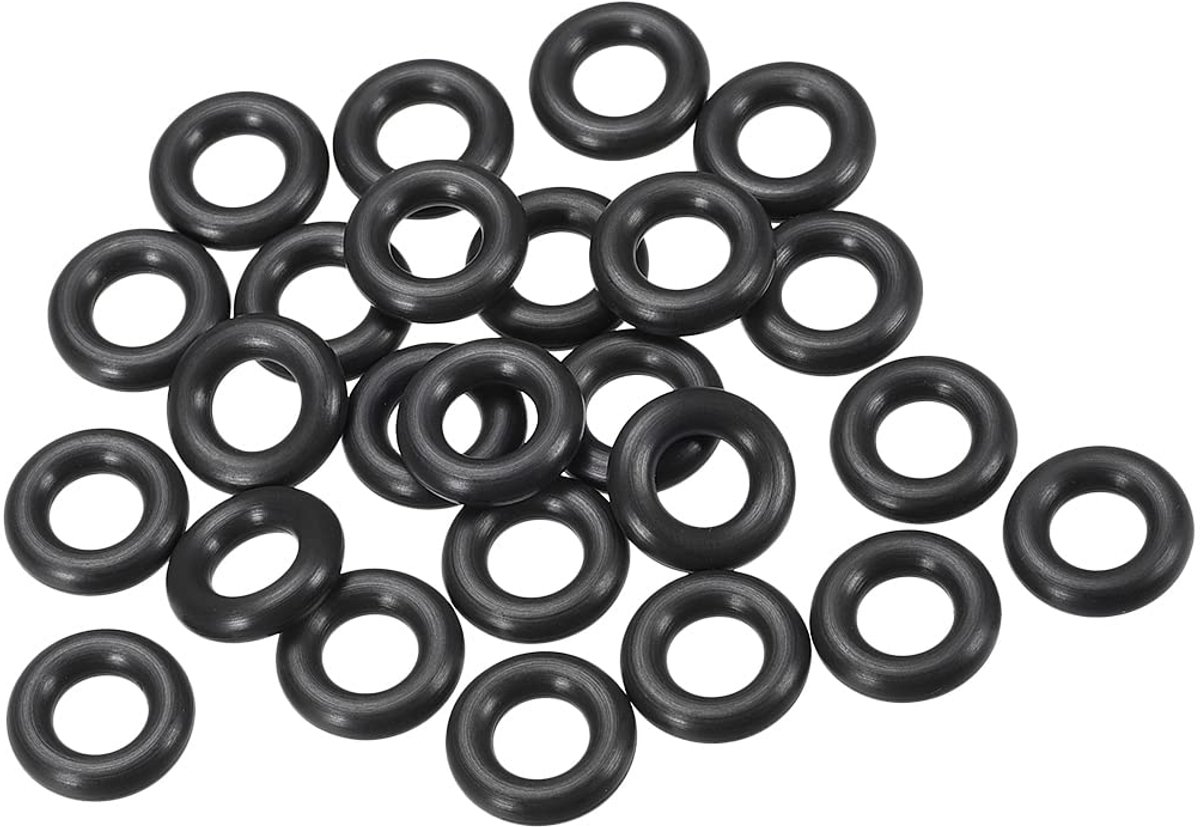 sourcing map Fluorine, rubber, afdichting, O-ringen, zwart, 25 stuks, 7 mm x 14 mm x 3,5 mm