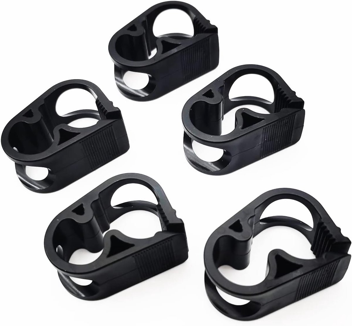 5 STKS Zwart Verstelbare Plastic Slangklemmen 6-12mm/0.236-0.472 in Afgesloten Plastic Knijp Klem Sifon Slang Flow Controleklep Laboratorium Buisklem