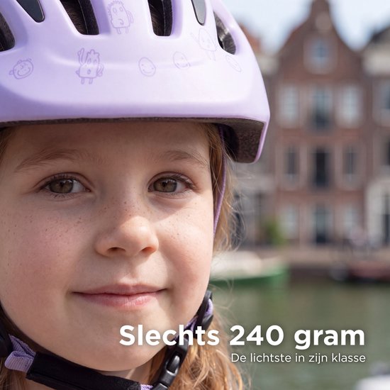 GO-OFF FIRST Kinderhelm - Extra Veilige Fietshelm voor Kinderen - Voor Fietsen en Skaten - Kind vriendelijke Jongens en Meisjes Helm van 5 - 8 Jaar - Lila - Maat S van GO-OFF FIRST — afbeelding 4