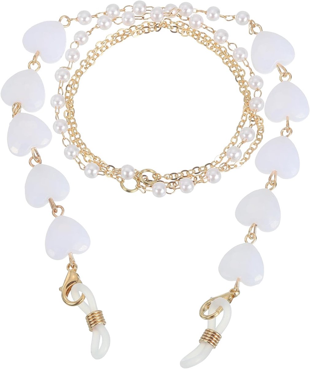 Parelbrilketting voor dames, parelbrilband, brilhouder, ketting om de hals, zonnebrilhouder, brilbanden voor bril, zonnebril, masker, vrouwen