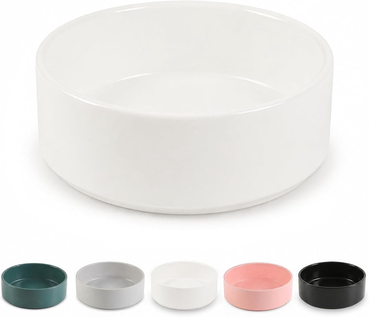 hondenbak voor voedsel en water - voerbak voor kleine tot middelgrote honden en binnenkatten - zware keramische voerbak met antislipbodem - vaatwasser- en magnetronbestendig - 6 inch - 2,1