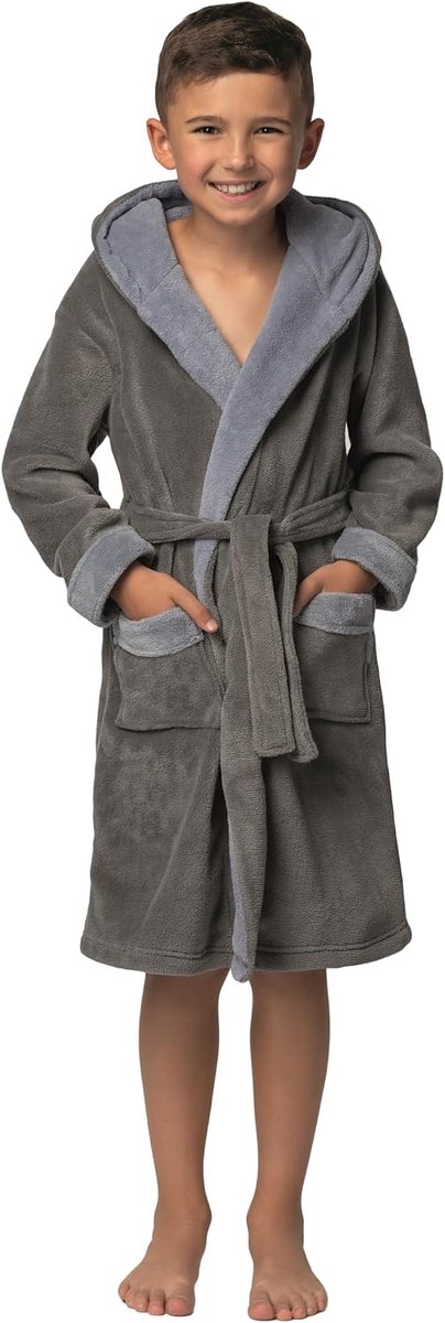 Superzachte kinderbadjas/kinderochtendjas met capuchon