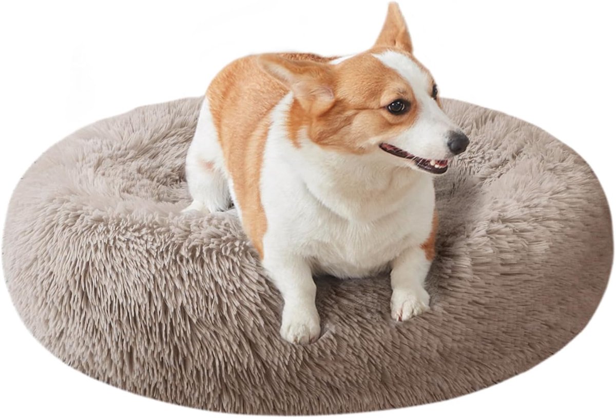 Hondenbed voor kleine, middelgrote en grote honden, 70 cm, wasbaar, rond, gezellig, zacht, huisdierbed voor puppy's en kittens, met antislip onderkant