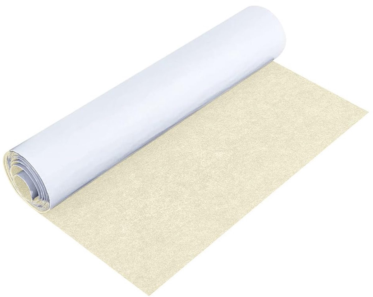 Zelfklevend vilt voor dozen, onderzetters, ladematten, fotolijsten, stoel- en tafelpoten, 40 x 220 cm, 1 mm dik, lichtbeige