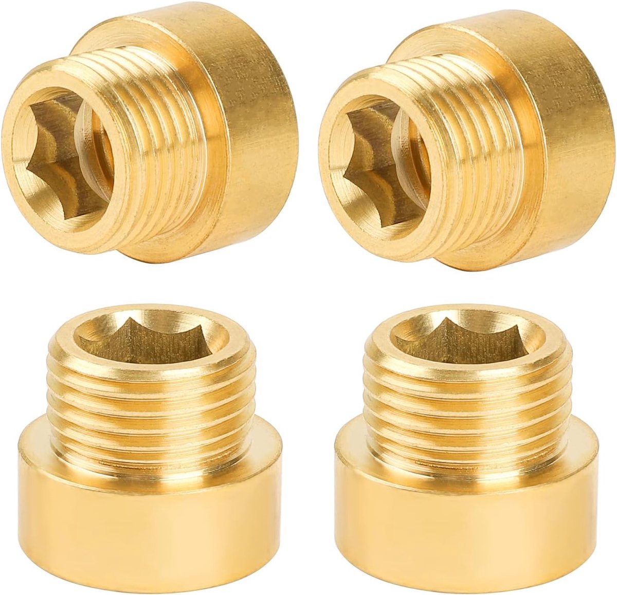 PRO Kraanverlenging G1/2 inch x 10 mm, messing kraanverlenging G1/2 inch (IG Ø 19,5 mm x AG Ø 20,3 mm) 10 mm, verlenging met PTFE afdichtband fitting, schroefdraadfitting, 4 stuks