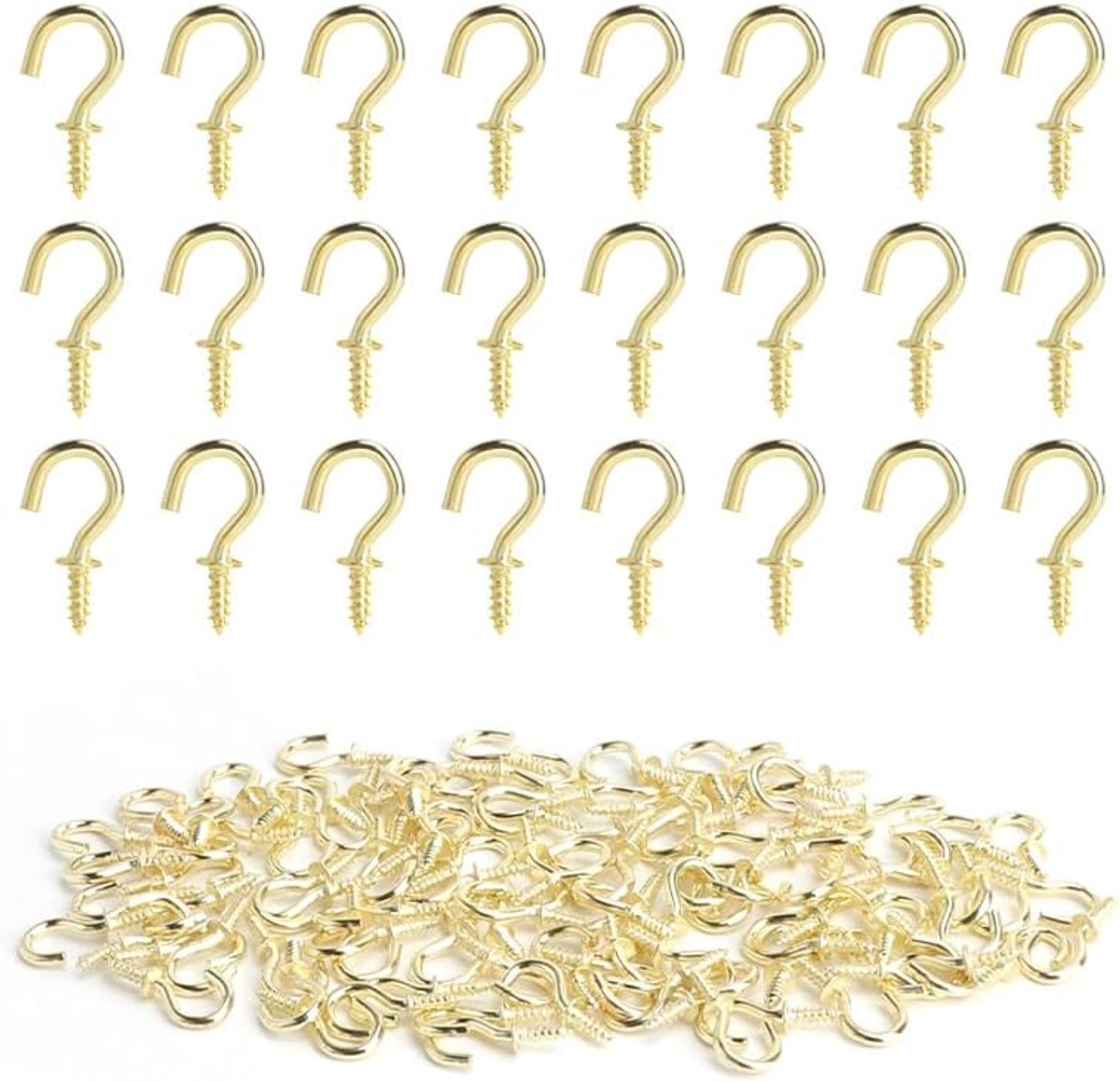 Haken 1/2 inch mini plafondhaken schroefhaken gouden schroefhaken voor hangende bekers voor tuin, planten, kunst, keuken, kantoor