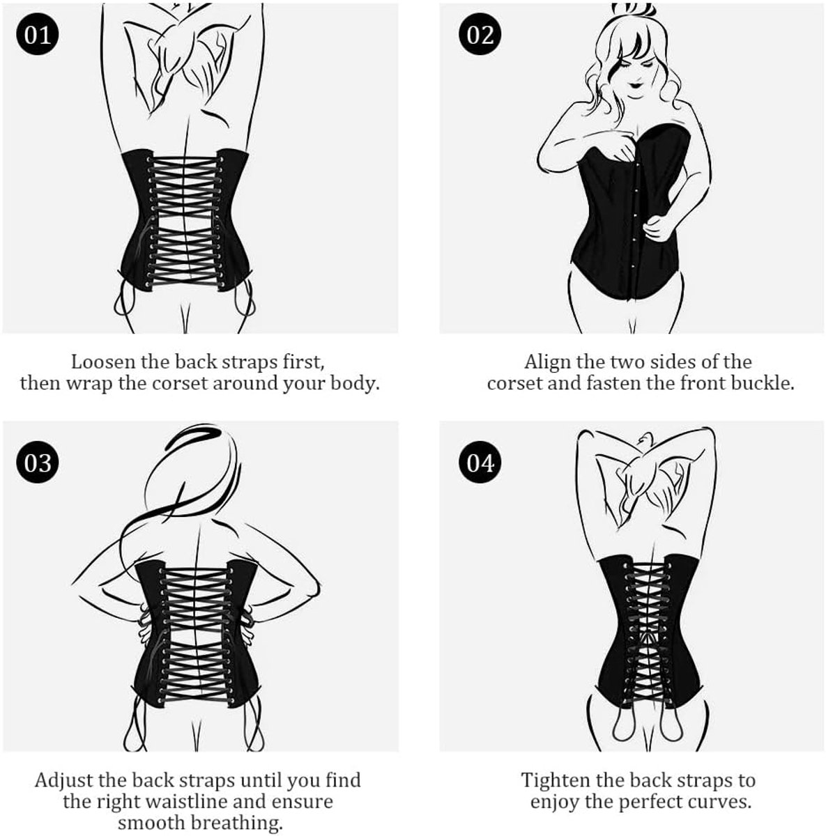 Korset voor dames, bustier met veters en kunststof baleinen, top voor dames, gothic borduurpatroon, Halloween, carnaval, cosplay, party, outfit