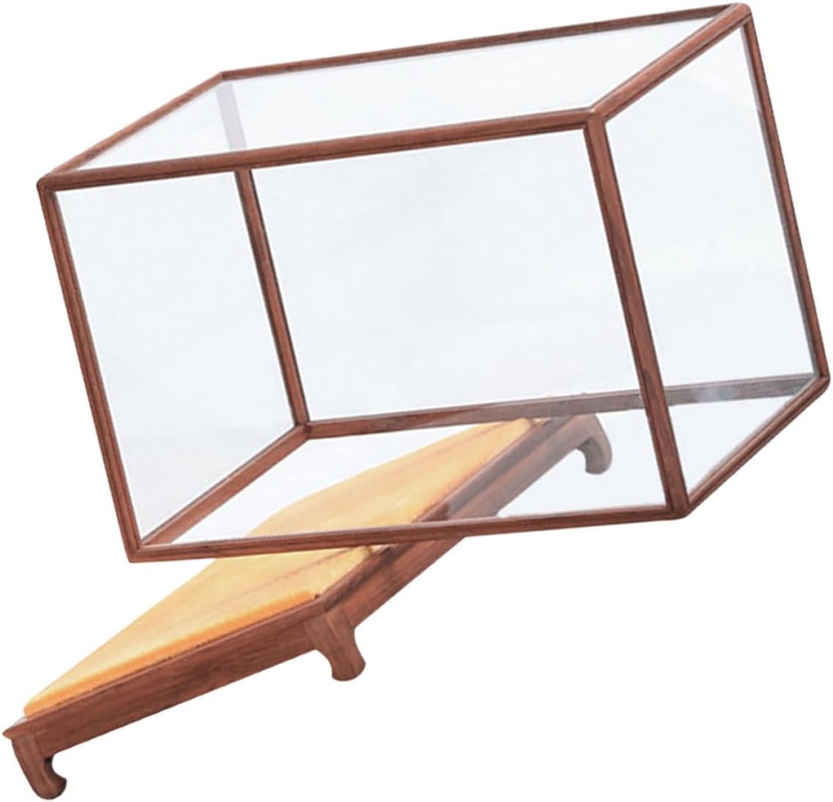 Multifunctionele antieke vitrine van hout, transparant, stofdicht, modelopbergdoos, tafelvitrine voor knutselen en huishouddecoratie, vormvast en gemakkelijk te reinigen