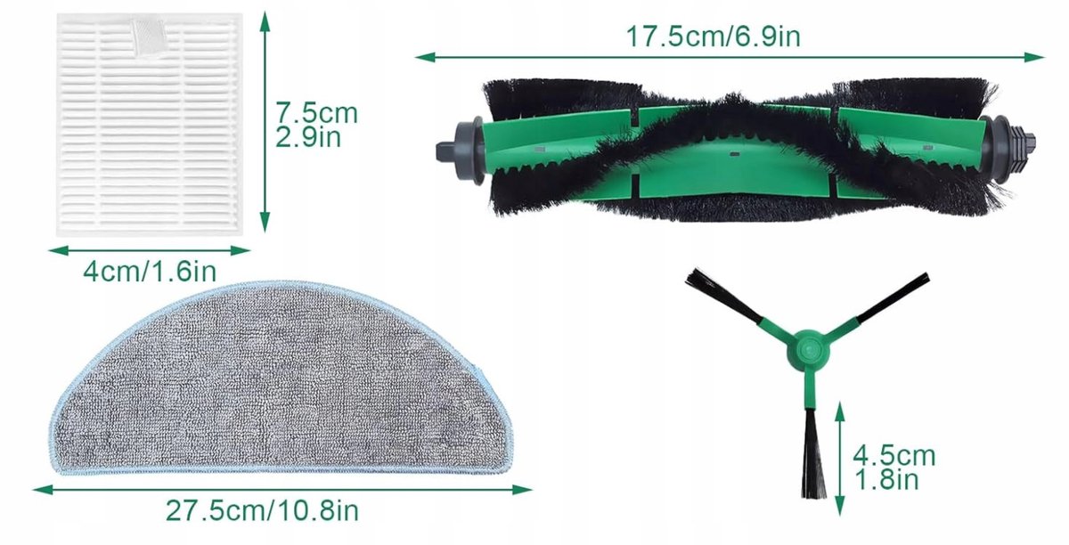AreoSe - Onderhoudsset met filters en borstels voor szczotek Robot Combo Essential