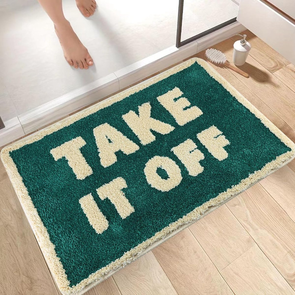 Badmat 50 x 80 cm - Groene microvezel - Antislip en zacht - Ideaal voor badkamer of slaapkamer - SnelShoppen