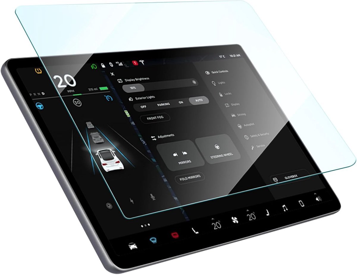 Screen Protector voor Tesla Model Y 2019-2024 en Model 3 2018-2023 - 9H Tempered Glas - SnelShoppen