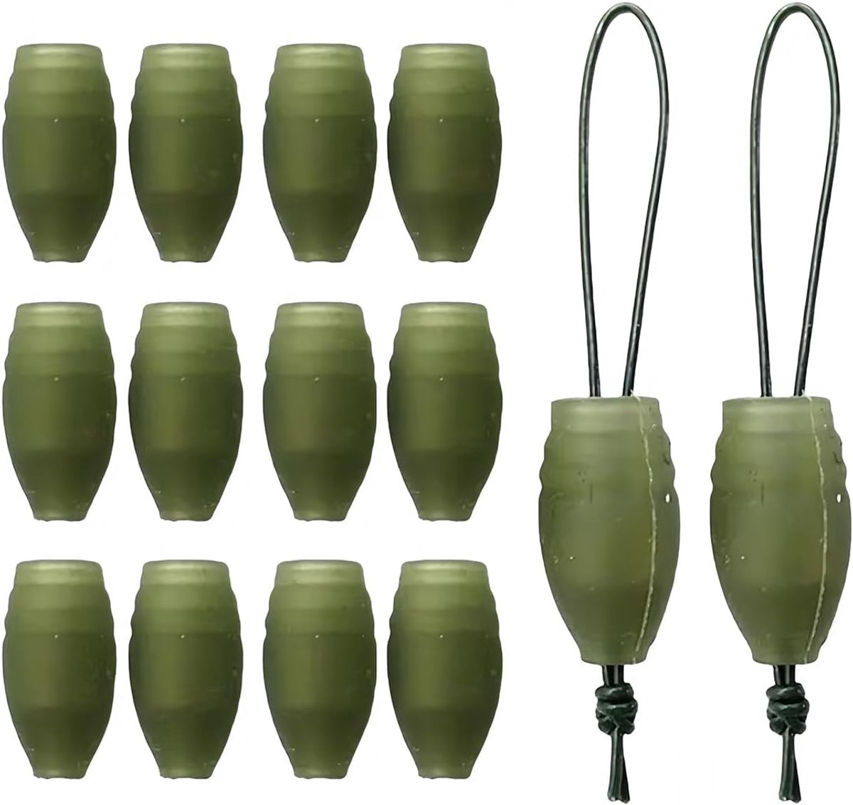 Stopperbussen 30pcs - Groen Rubber - Hol en Coarse - Perfect voor Karpervissen - SnelShoppen