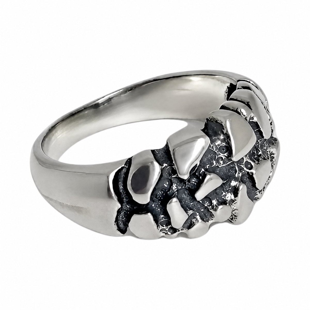 HAYAN ROCK-2 zilveren ring unisex - 925 zilver