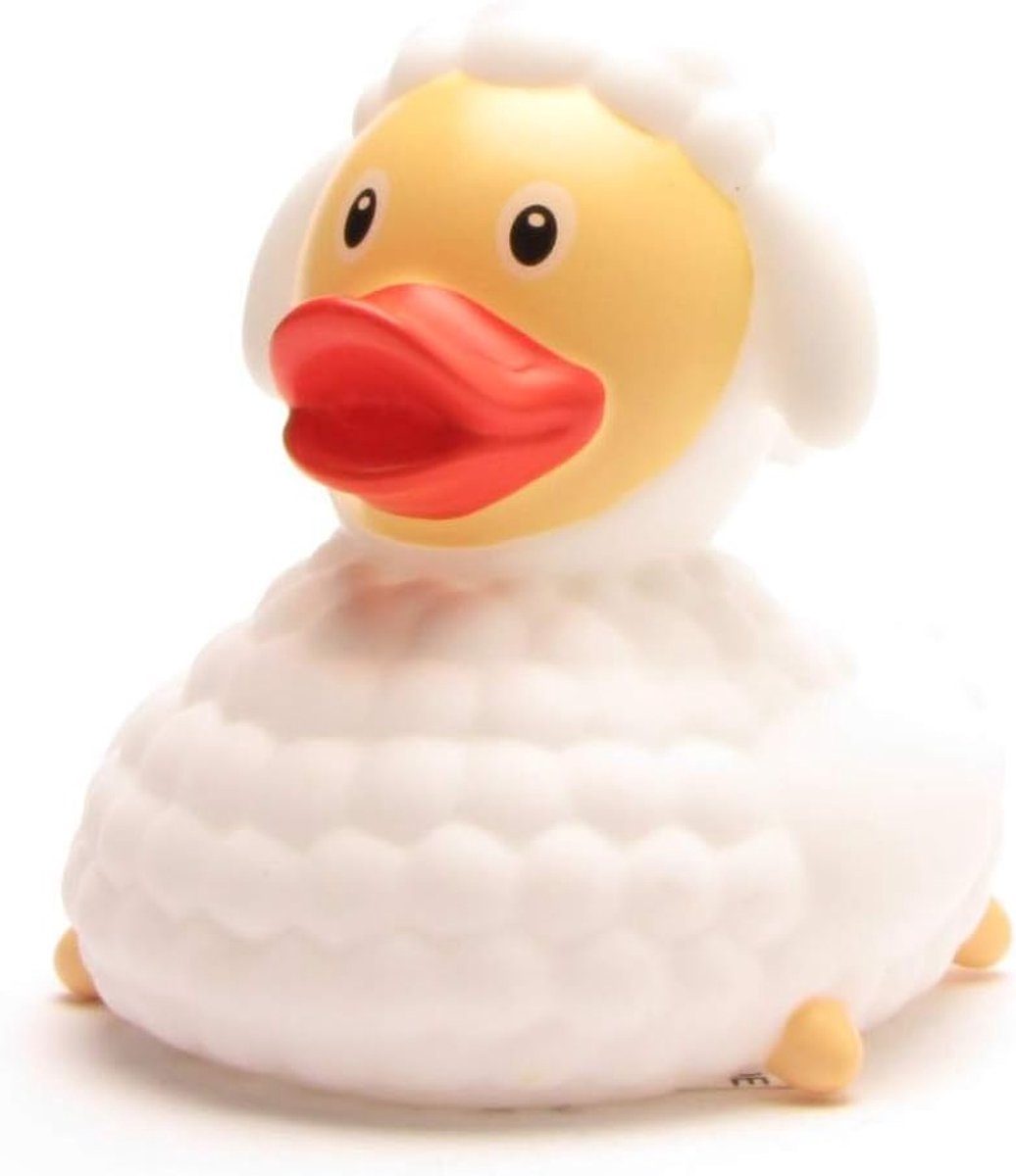 I badeend schaap I quietscheend I L: 7,5 cm I incl. piepende eendje sleutelhanger in een set
