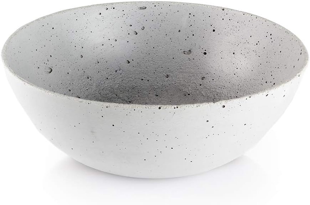 Schalen | Zacht Zilver Beton | Klassiek | Dia 27,5 cm | Zeer duurzaam beton | Dikte 4 mm alleen | Waterbestendige Betonmix