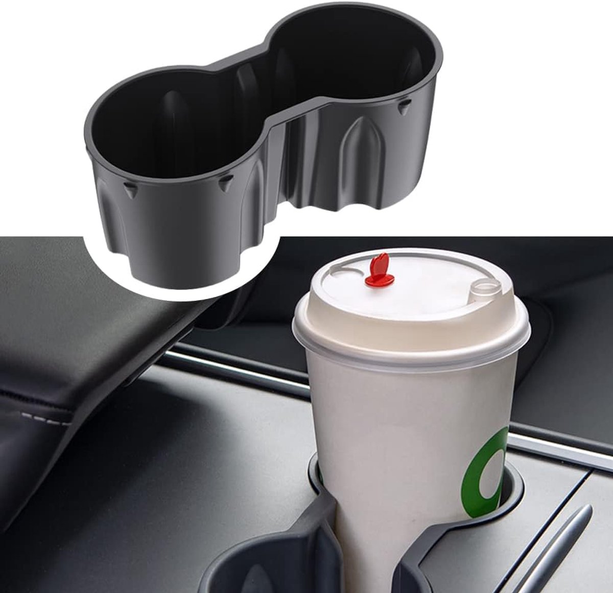 voor Tesla Model 3 Model Y Waterbekerhouder (Zwart)