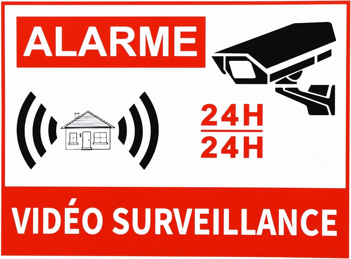 9 Stuks Video Surveillance Sticker Teken Sticker voor Home Business Camera Alarmsysteem Stickers, 10 * 8CM