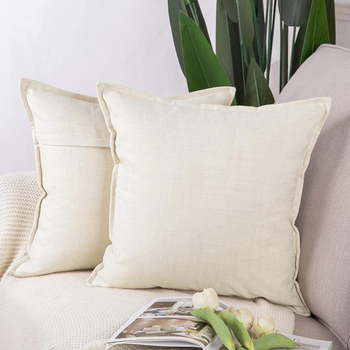 Kussenslopen Zachte Decoratieve Kussenhoes voor Sofa Slaapkamer Kussensloop 50x50 cm Wit