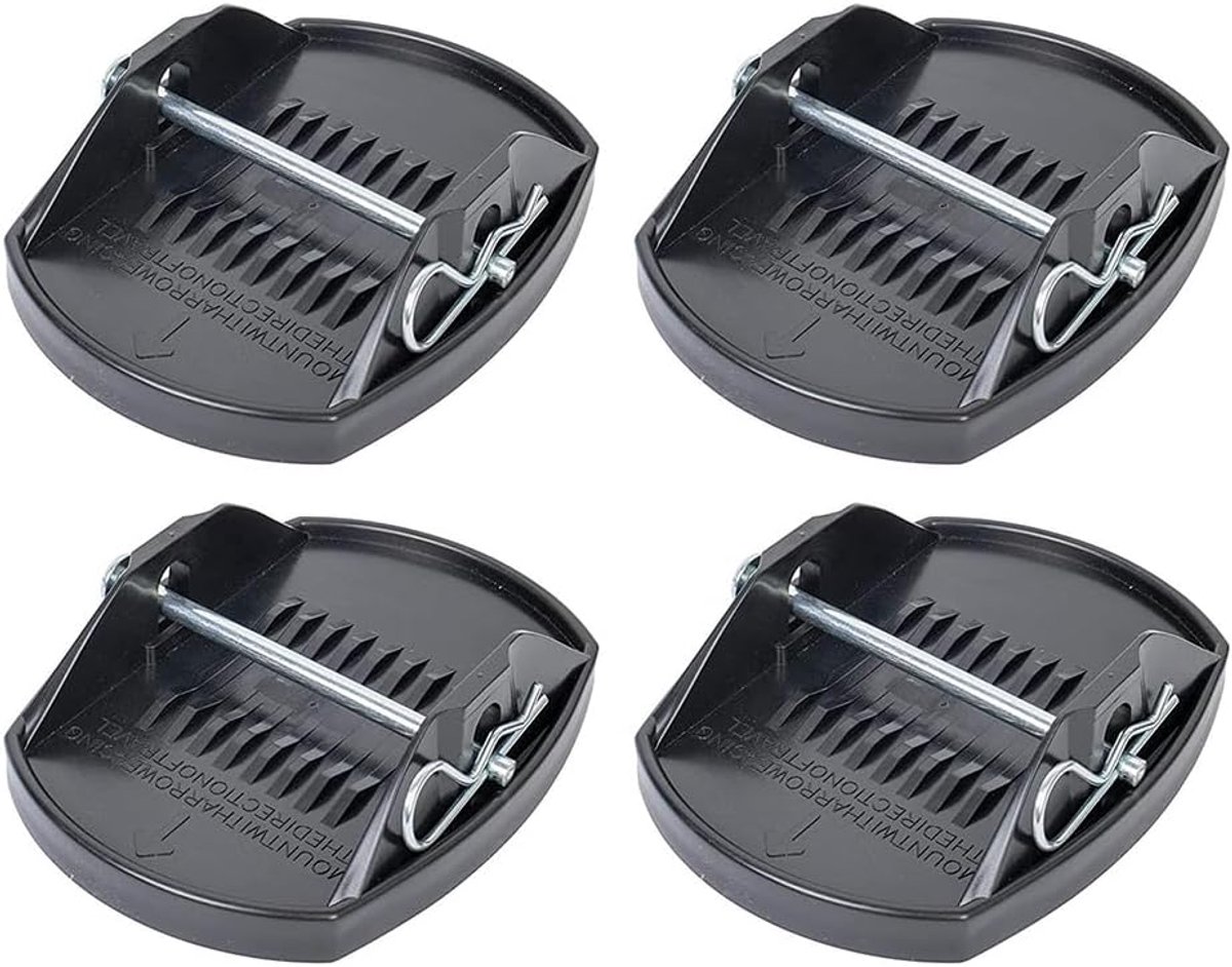 4 stuks caravanvoetjes Jack Pads, voetsteunen voor caravans met metalen pinnen, caravanvoetjes Jack Pads voorkomen dat ze zinken in zachte grond, camperaccessoires