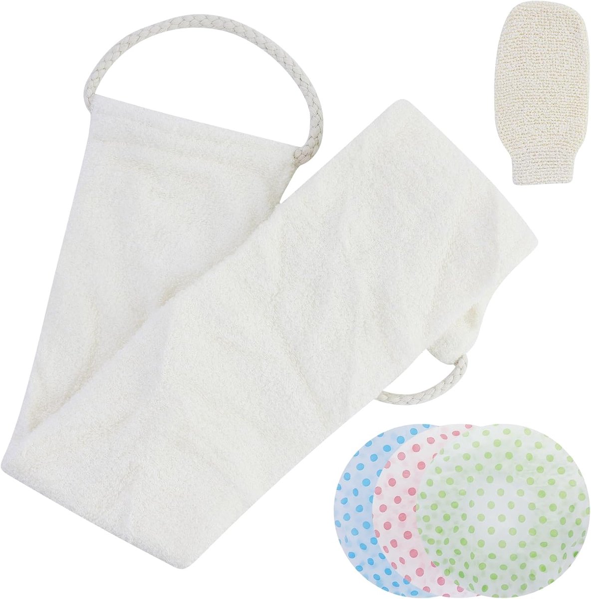 Loofah Back Scrubber Luffa Badriem met Luffa Spons Pad Bio Rug Scrub voor Mannen Vrouwen