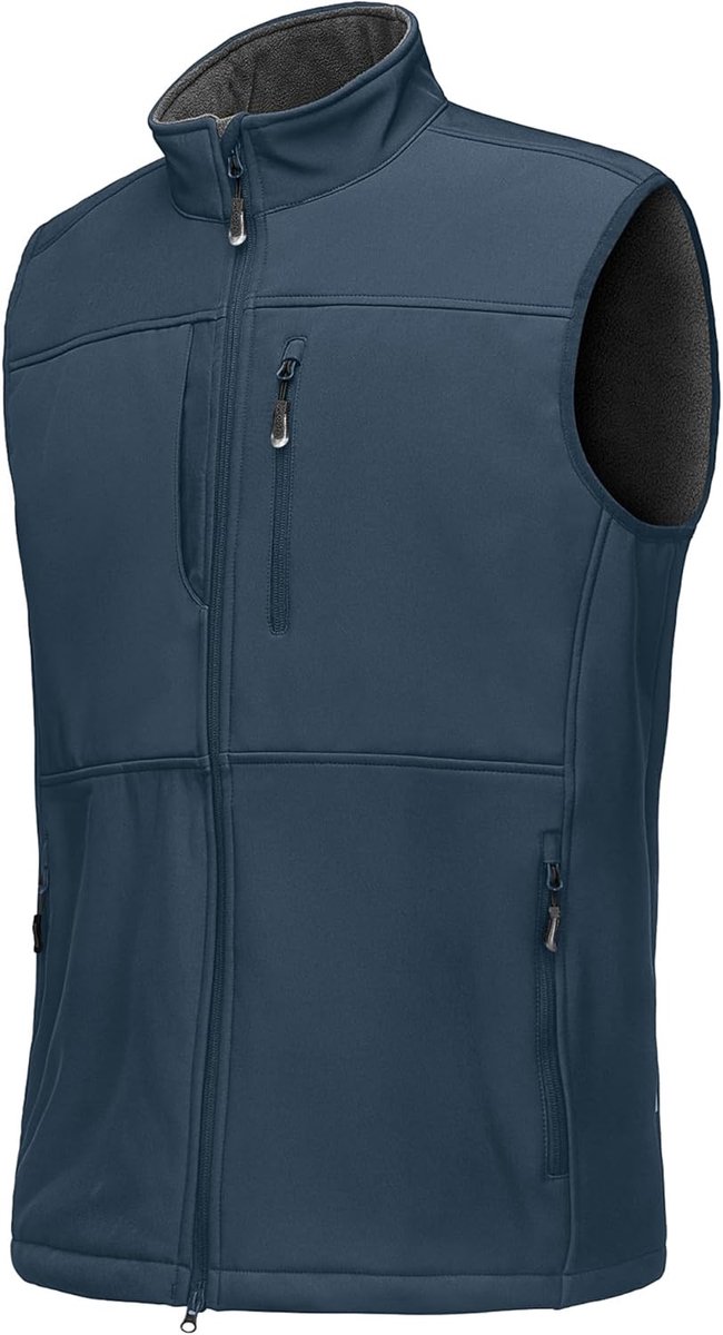 33,000ft Outdoorjas voor heren, waterdicht, softshell, mouwloos, bodywarmer, fleecevest, volledige ritssluiting