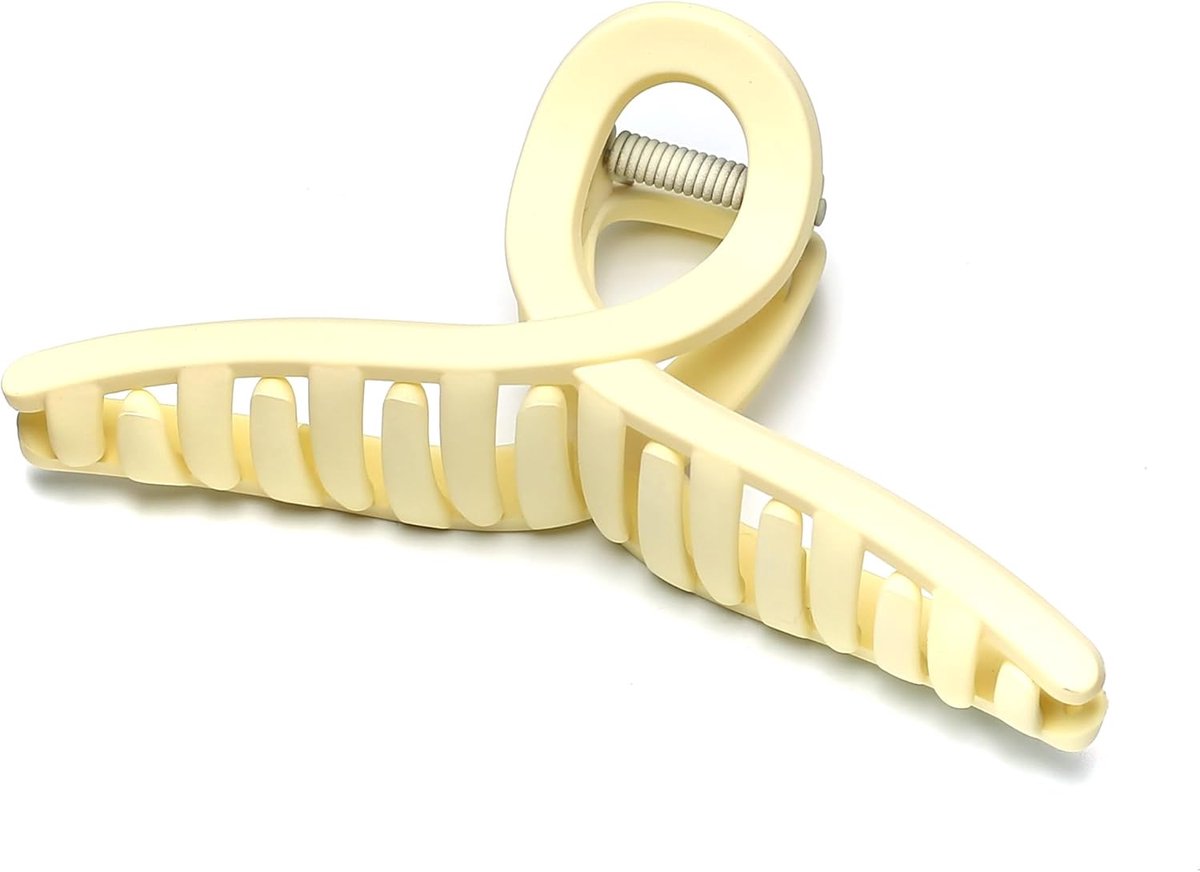 matte haarklem, mooie haarspeld voor dames, hoofdtooi, elegant haaraccessoire, 1 stuk (10,8 cm x 5,5 cm, crème)