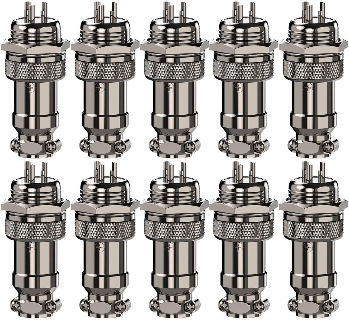 3 Pins GX16-3 Paneel Metaalmontage Ronde Metaal Vliegtuig Plug Adapter Mannelijk Vrouwelijk Stopcontact (10 Stuks)