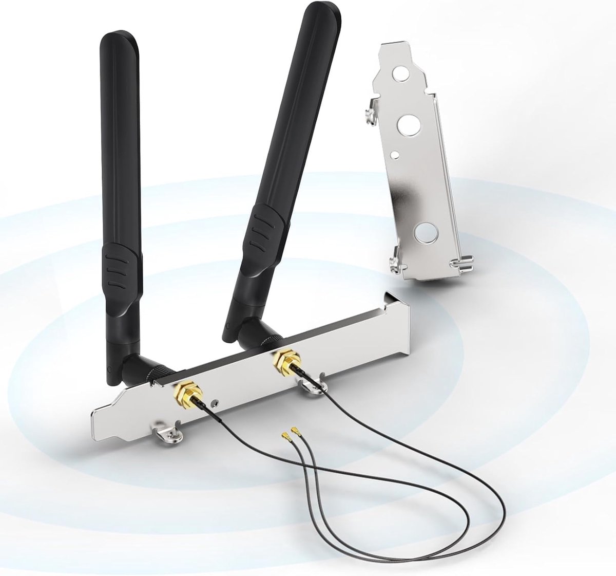 Wifi-antenne Dual Band 8dBi RP-SMA stekker + 25 cm kabel en PCI-afdekking | Wifi-antenne 2,4/5,8 GHz RP-SMA-aansluiting Pigtail verlenging voor WLAN, M.2 NGFF