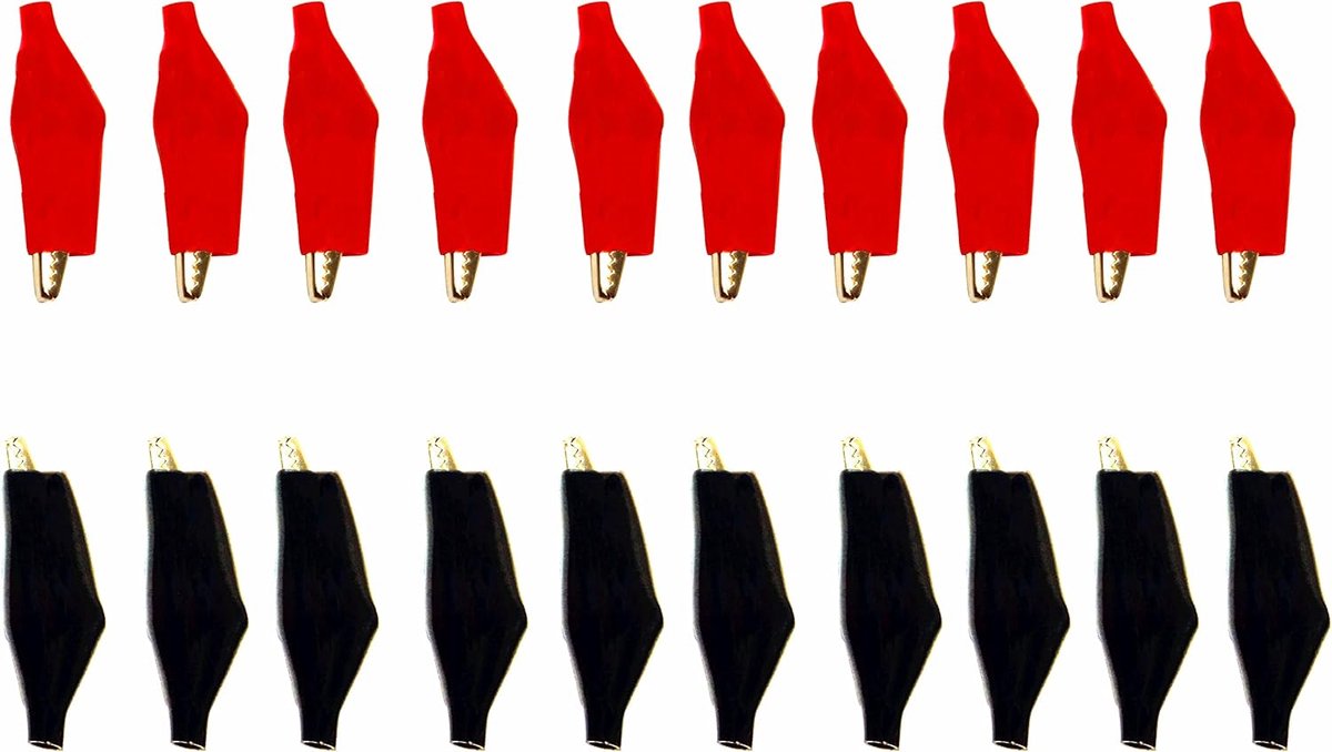 Clips Elektrische Test Kit 1.38"/35mm Alligator Clip Klemmen Jumper Helper met Beschermende Isolatie Cover 20 stks