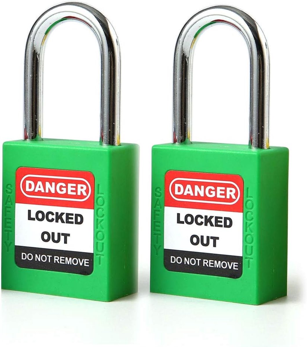 2 STKS 38mm/1.5 inch Lockout Tagout Sloten, Veiligheid Hangslot, Kunststof Groen