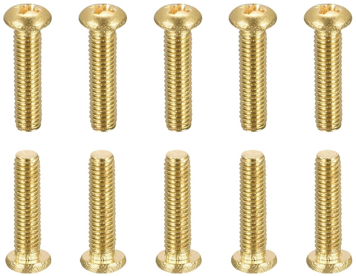Machineschroeven - 14 stuks - goed voor machinebouw industrie - draaibare kopbevestiging schroef - messing tint