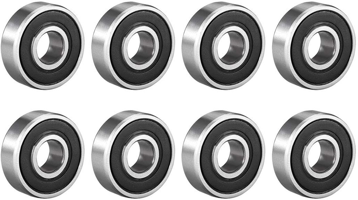 sourcing map 8 stuks Groefkogellager 608RS dubbel verzegeld 8 mm x 22 mm x 7 mm koolstofstaal DE de