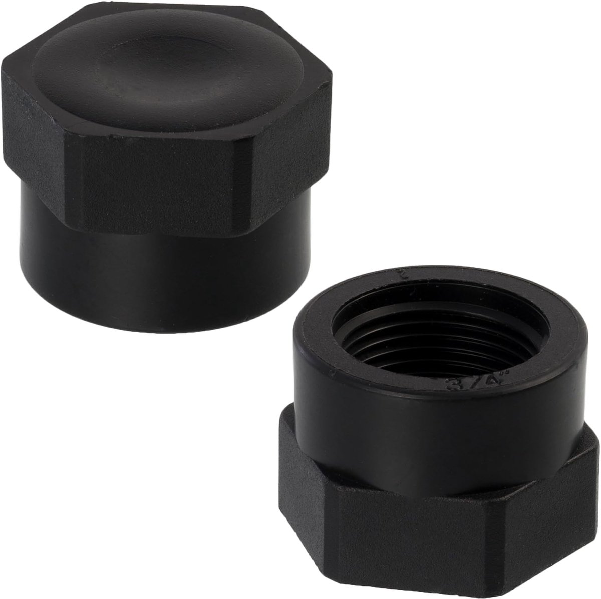 - C75025 - Set met 5 pluggen vrouwelijk 3/4" om te schroeven voor irrigatieslang druppelsysteem - druk max. 10 bar - van polyethyleen - verbindingsstuk voor irrigatiecircuit