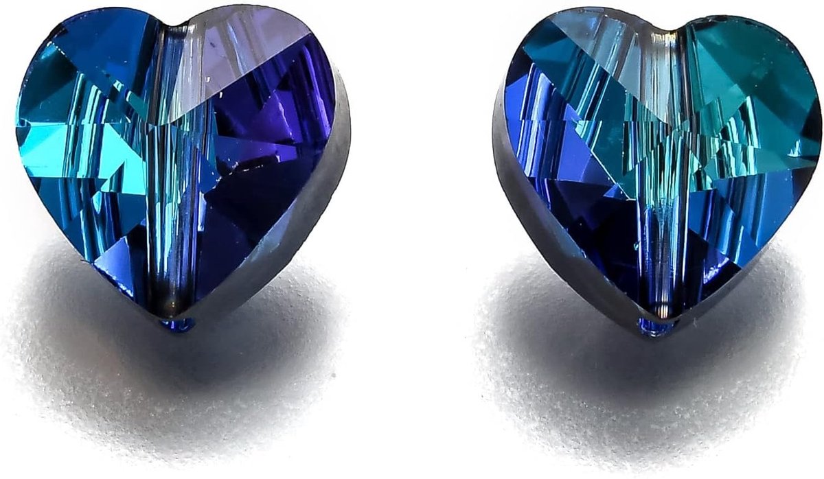 100 stks 10mm Diepblauwe Facet Transparante Glaskralen Hart Spacer Kralen voor Armband Ketting Sieraden Maken Gat: 1mm