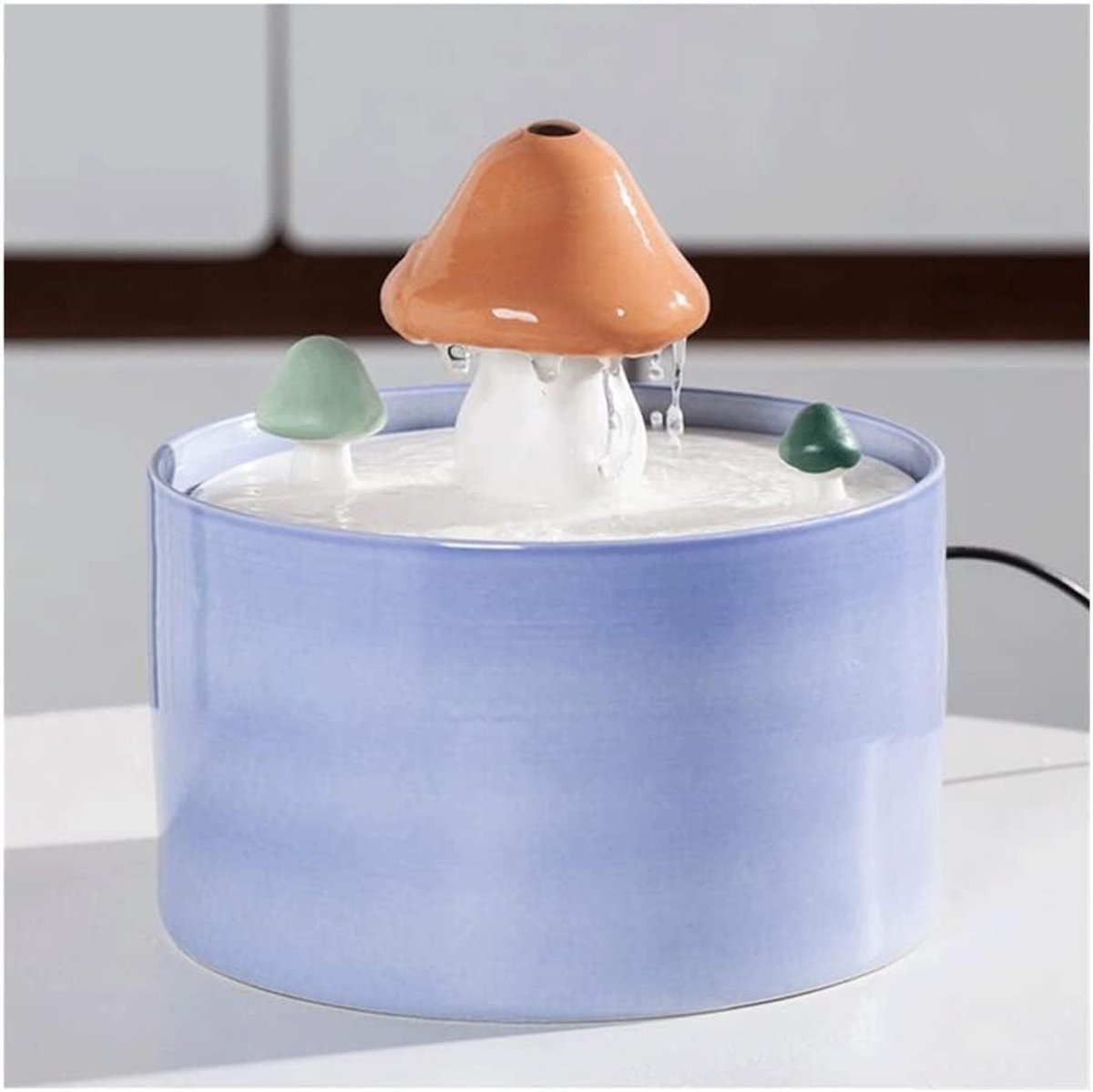 Fontein Paddestoel Stijl Tafelblad Fontein, Indoor Desktop Flowing Waterfall Kleine Fontein, Home Office Desktop Fountain Decoration Binnenfonteinen Huisdecoratie (Color : Purple)