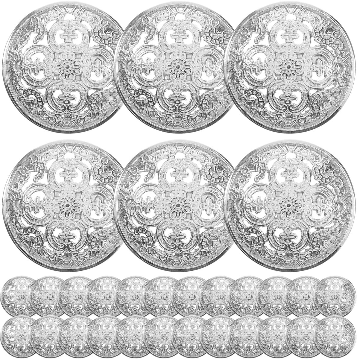 Knopen - jassen, jas, shirt, pak, broekknopen voor doe-het-zelf handwerk naaien - zilver 25 mm