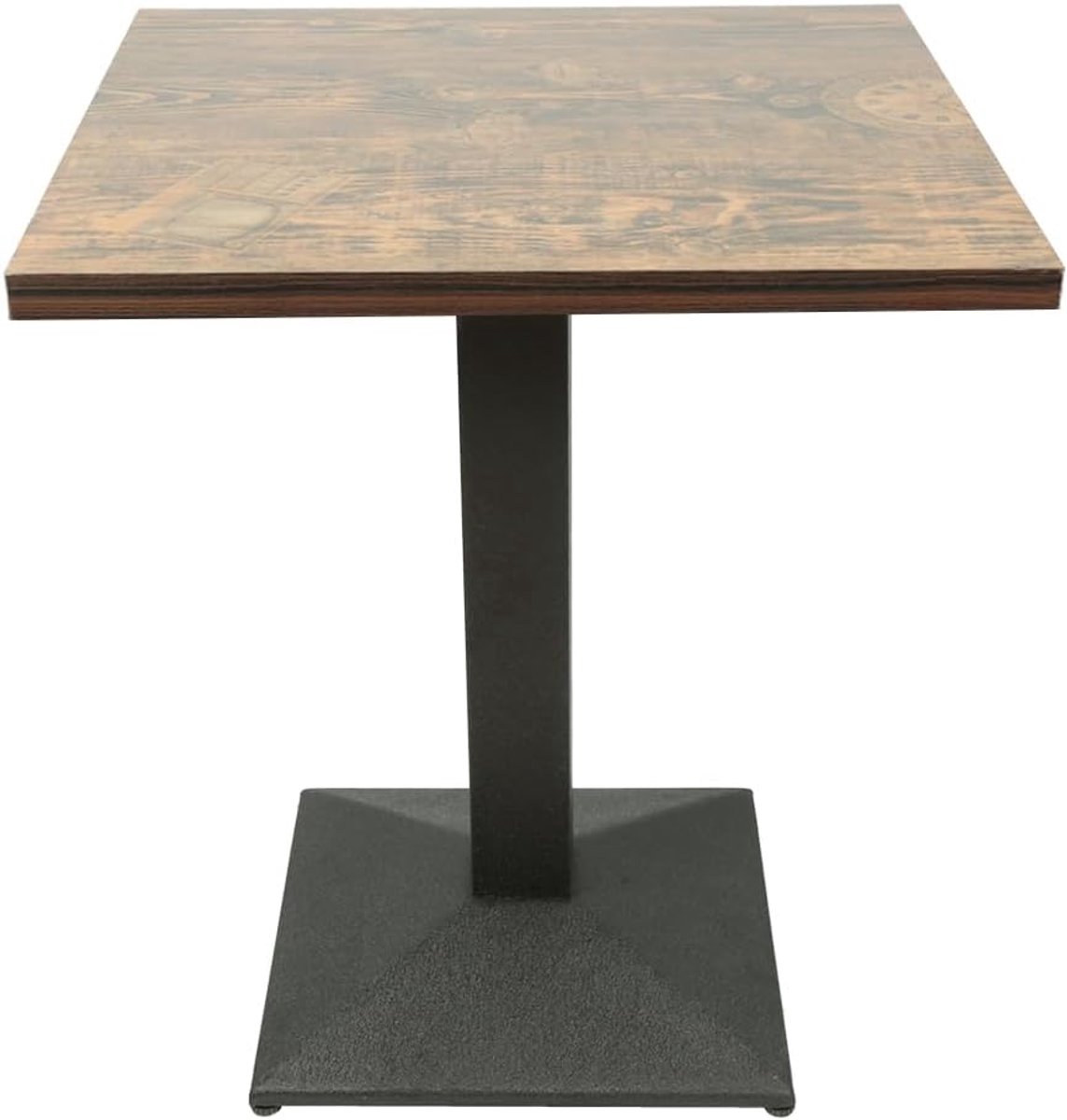 60 x 60 cm bistrotafel, vierkante eettafel, toepasselijke scenario's, balkontafel, tuintafel, terrastafel, 60 x 60 x 75 cm (retro klok)