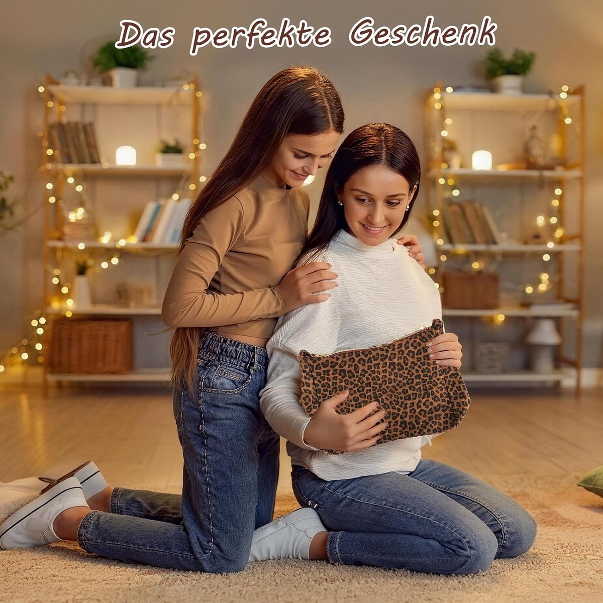 Leo Tas met sleutelhanger, teckel voor dames, crossbody bag, grote schoudertas, draagtassen voor dames, halve maan tas, luipaardpatroon met verstelbare schouderband