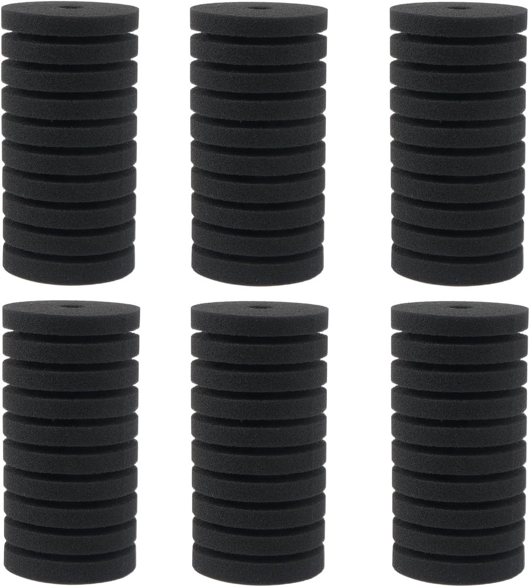 6 stuks sponsfilter aquariumset, sponsfilter aquarium voor biologische en mechanische filtering, stille onderwaterschuimfilter voor aquarium, vervangende sponzen voor aquariumfilter