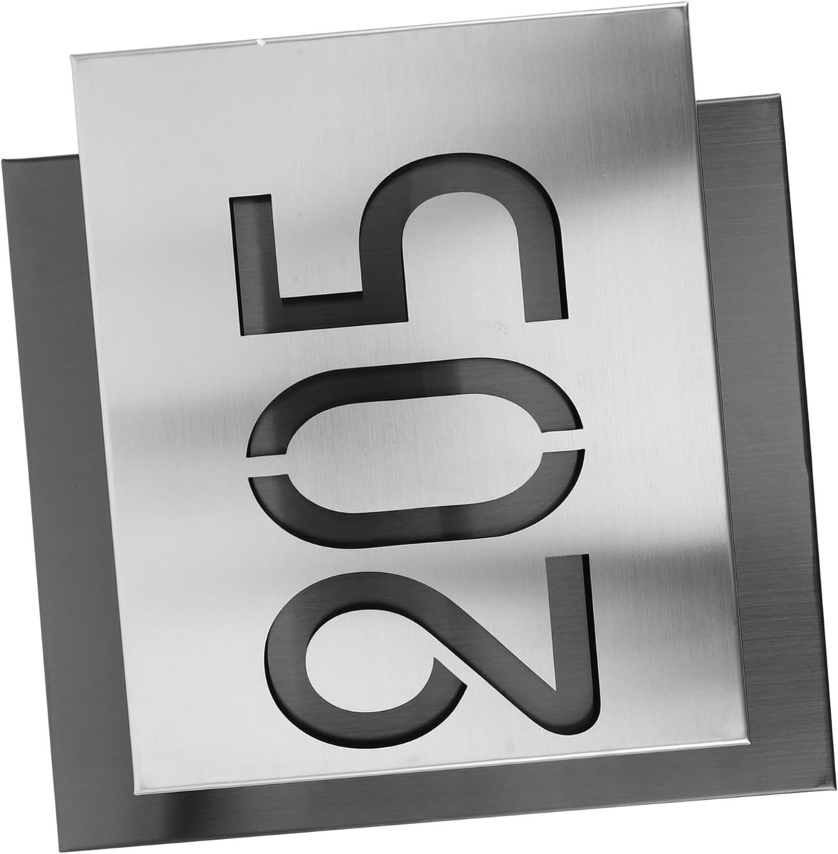 Adresnummer Plaquette Moderne Dubbele Buitenshuis Weerbestendig Elegante Huisnummer Signalisatie Met Geborsteld