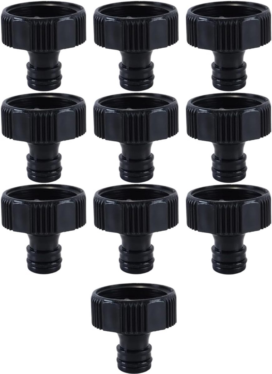 10 stuks kraanaansluiting voor kranen met 1 inch BSP binnendraad met snelkoppeling voor tuinslang 90% gerecycled plastic