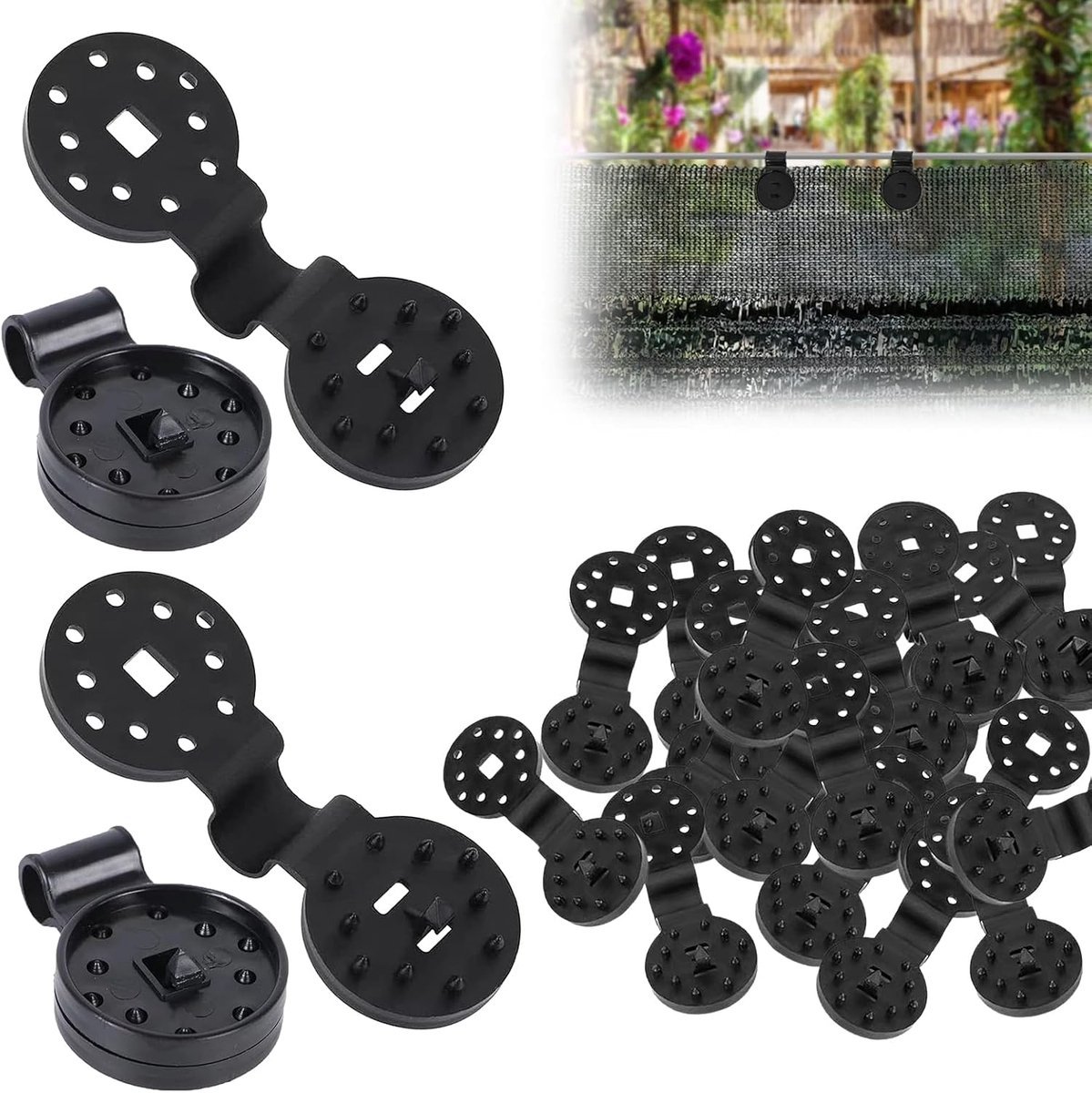 Cloth Clips, dekzeilclips, 60 stuks kunststof clips voor beschermdoek, kunststof clips, zonnezeil, bevestiging, bevestigingsclips, multifunctioneel voor zonweringsnetten, beschermdoek, zonnezeil