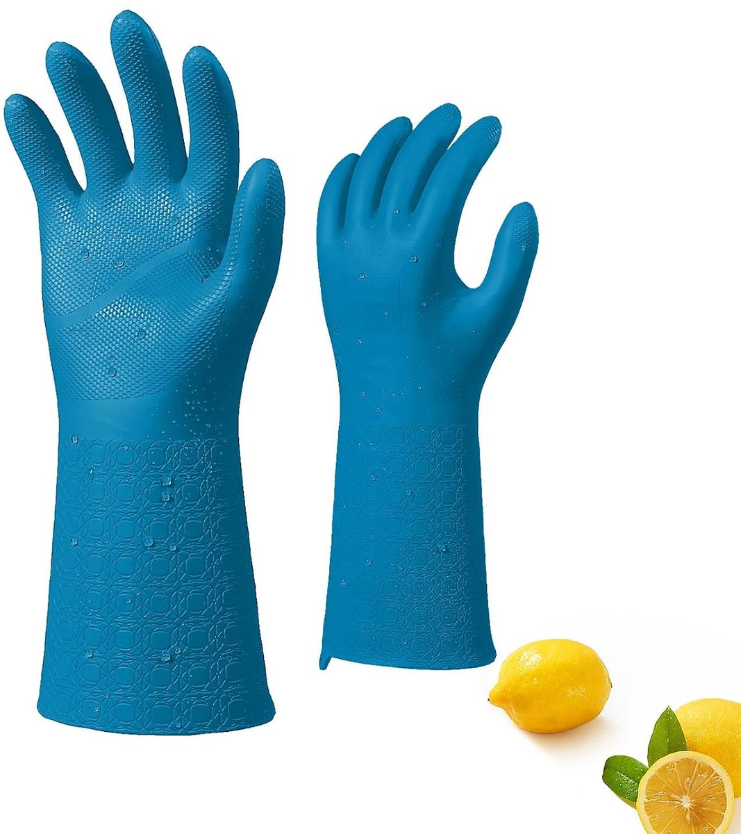 Herbruikbare handschoenen, bestand tegen chemicaliën, eenvoudig aan en uit te trekken, anti-aanbaklaag, bestand van -10 °C tot 100 °C, 5 x duurzamer, 3 x dikker voor industrieel gebruik (TP1117