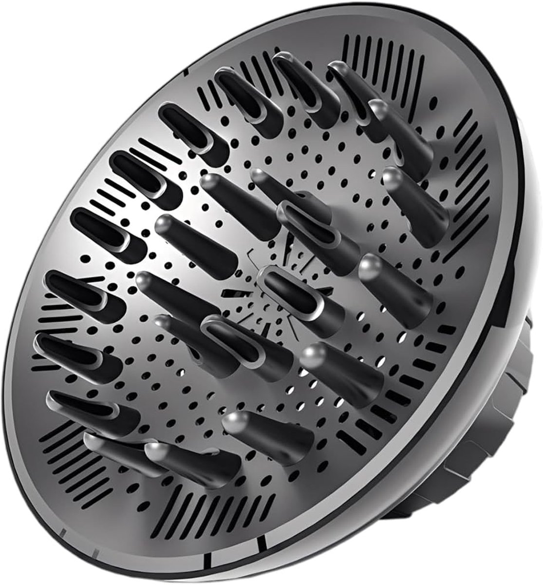 1 stuk diffuser-opzetstuk, haardroger, universeel diffuseropzetstuk, voor krullend of golvend haar, voor maximaal volume zonder kroezen, zwart