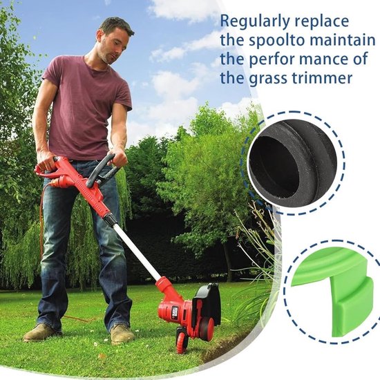 8Pack Dubbeldraadspoel 29187 geschikt voor Greenworks 40V grastrimmer, Vervangende draadspoel 8,3 M lengte Ø 1,65 mm — afbeelding 5