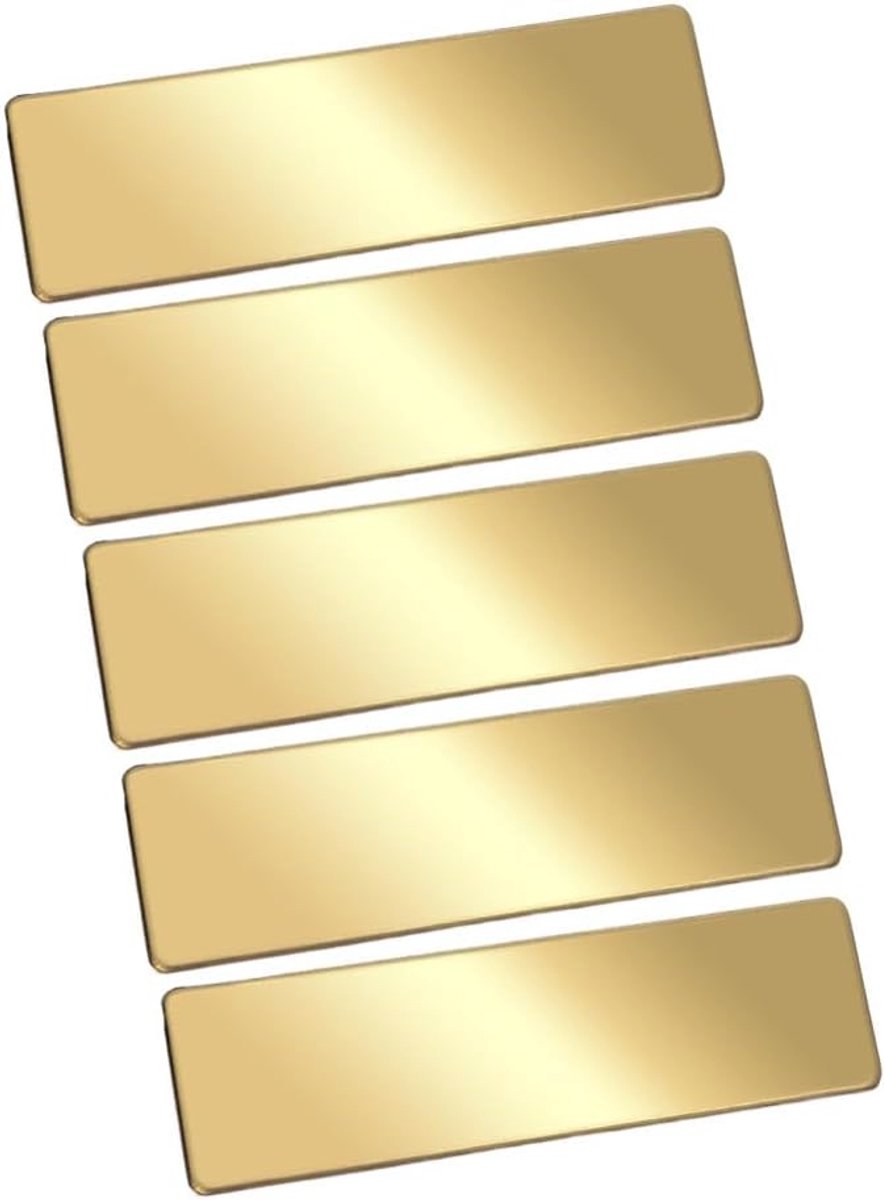 metalen bordje, 5 stuks, roestvrij staal, blanco tags, naambordjes, rechthoekig, naamplaatje, belborden, deurbordjes, brievenbusplaatje om te graveren, naambordjes, deurbordjes