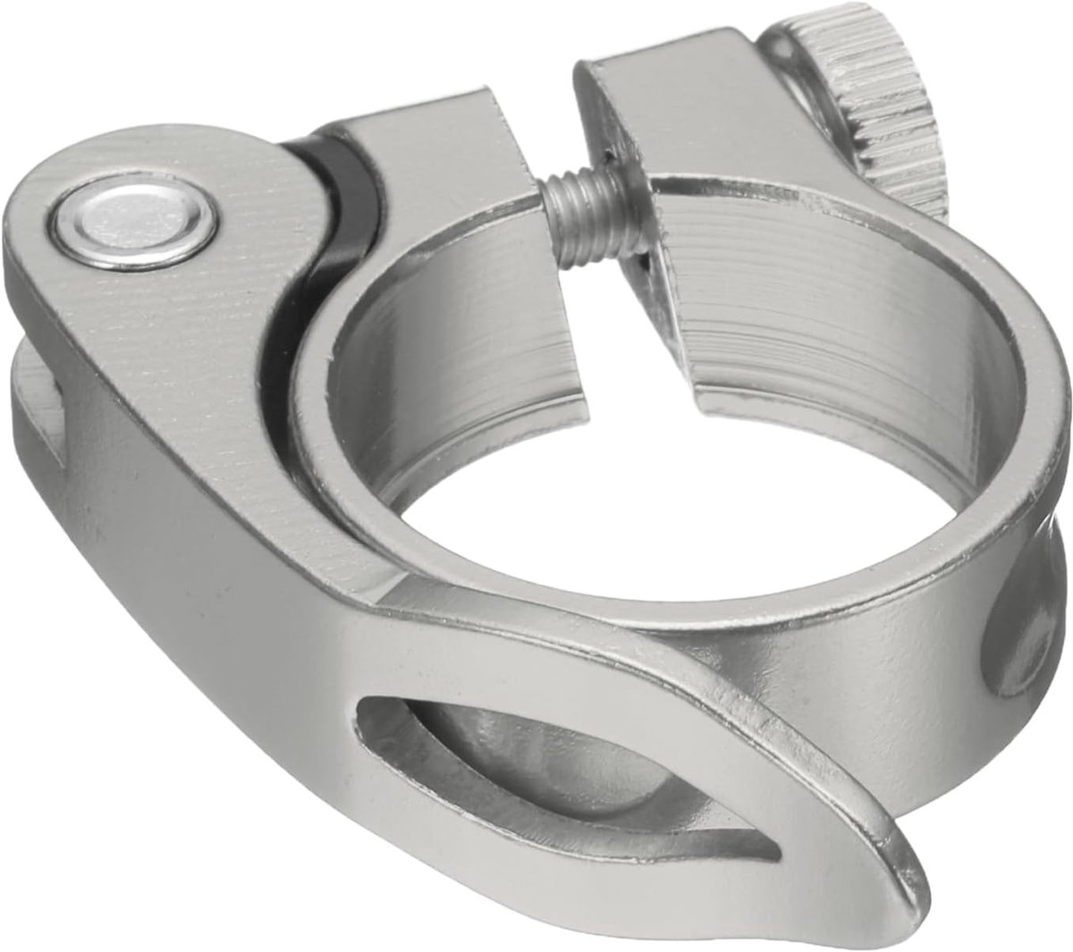 Fietszadelklem, 31,8 mm, aluminiumlegering, snelspanner, zadelsteunkraag voor diameter 27,2 tot 28,6 mm, fiets, mountainbike, racefiets, zadelpen, zilver