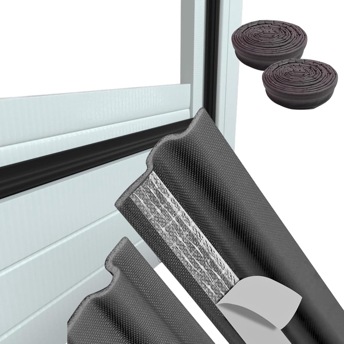 Tochtstrip Zelfklevend voor Deur en Raam 4m / 8m – Isolerende Dichtingsstrip van Schuimrubber – Tegen Koude, Geluid en Stof – Wit, Grijs of Zwart
